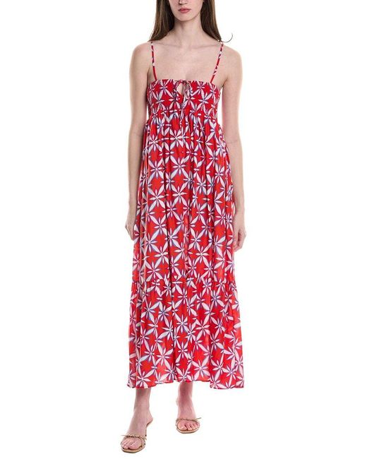 Electric and Rose Red Neely Midi Dress