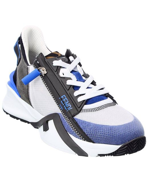 Fendi Flow Mesh & Suede Sneaker in Blue for Men | Lyst UK