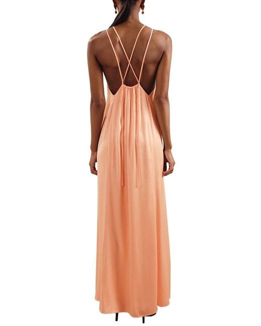 Reiss White Tallie Satin Halter Neck Dress