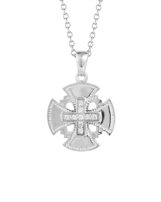 I. REISS White 14k 0.10 Ct. Tw. Diamond Cross Necklace