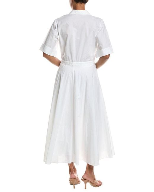 Officine Generale White Nadia Poplin Dress
