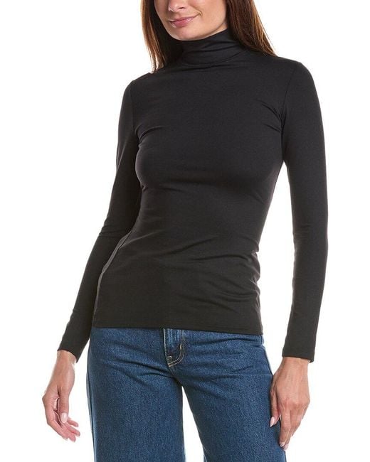 Susana Monaco Black Mock Neck Top