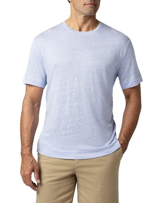 Robert Talbott Blue Davis Linen Jersey T-Shirt for men