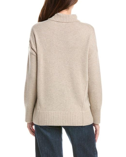 Lafayette 148 New York Natural Stand-collar Cashmere Sweater