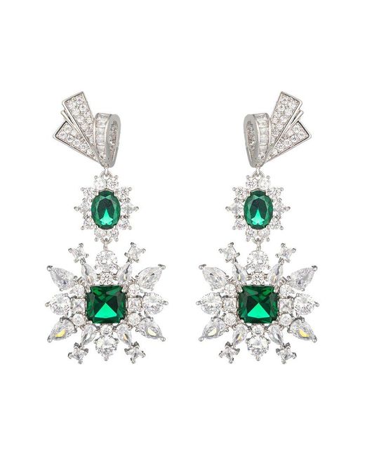 Eye Candy LA White The Luxe Collection Cz Sibelle Statement Earrings