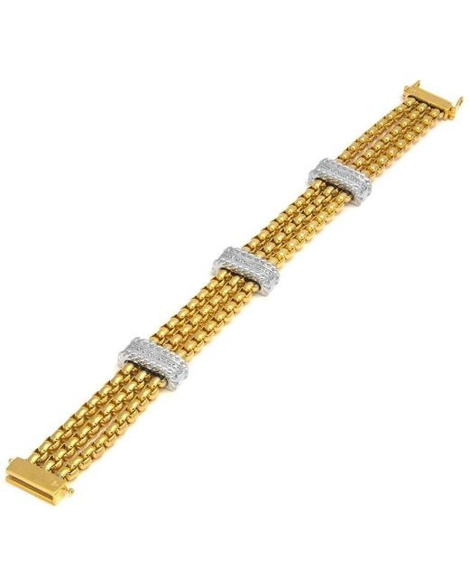 Diamond Select Cuts Metallic Stainless Steel 0.05 Ct. Tw. Diamond Bracelet