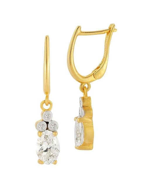 Reiss Metallic 14K 2.18 Ct. Tw. Lab-Grown Diamond Dangle Earrings