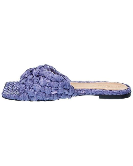 Bottega Veneta Blue Stretch Raffia Sandal