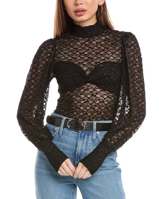 Chaser Brand Black Lace Evelynnn Top
