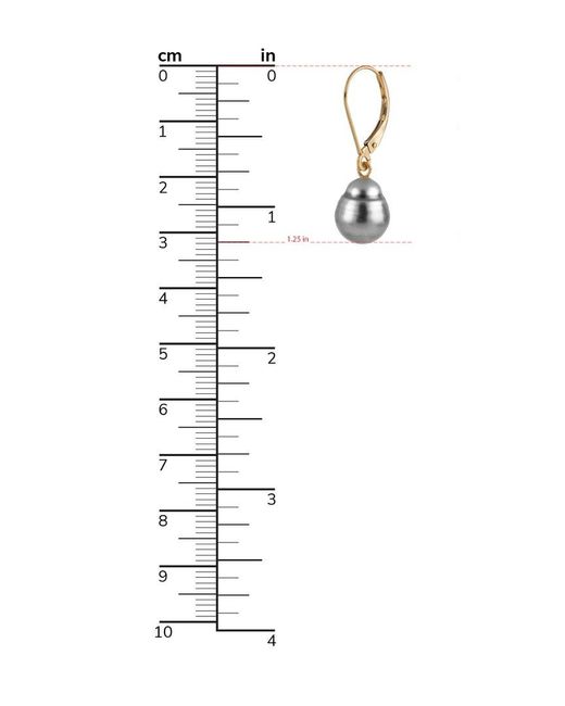 Splendid Metallic 14k 9-10mm Tahitian Pearl Earrings