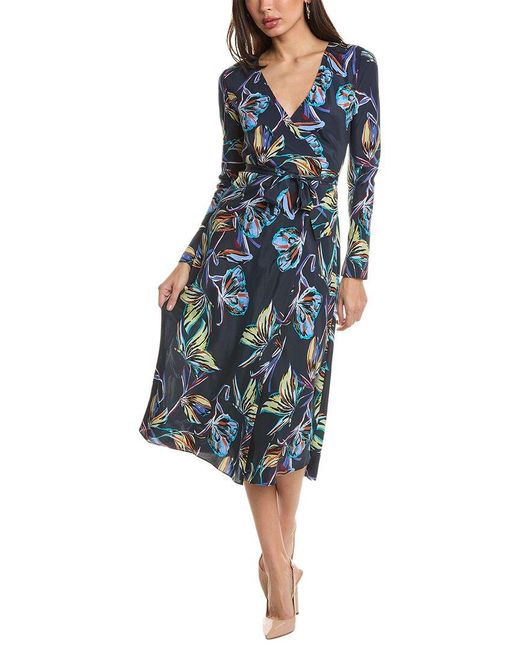 Diane von Furstenberg Blue Tilly Silk-blend Wrap Dress