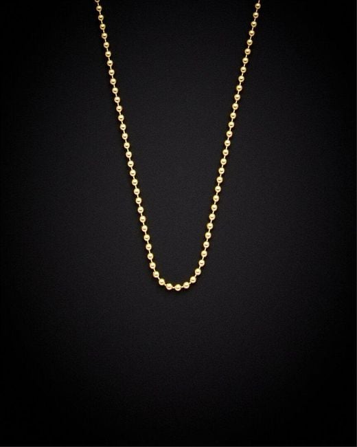 Italian Gold Black 14K 2Mm Polished Ball Chain Necklace