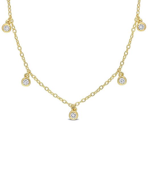 Lab Grown Diamonds Metallic 18K Over 0.17 Ct. Tw. Lab Grown Diamond Station Necklace