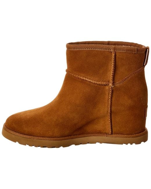 UGG Classic Femme Mini Suede Wedge Boots in Brown | Lyst Canada