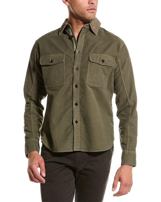 Rag & Bone Green Engineered Moleskin Shirt Jacket for men