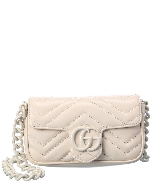 Gucci Natural Gg Marmont Leather Belt Bag
