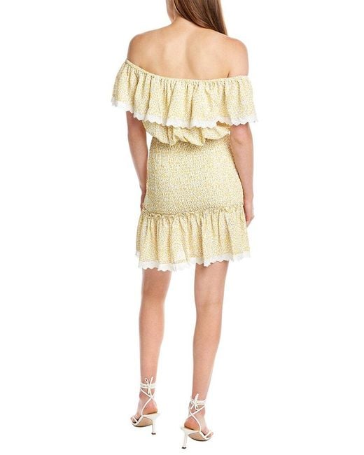 Stellah Natural Smocked Mini Dress