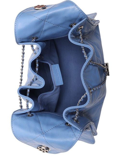Walter Baker Blue Valeria Quilted Leather Bucket Bag