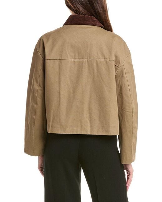 Tahari Brown Deia Short Barn Jacket