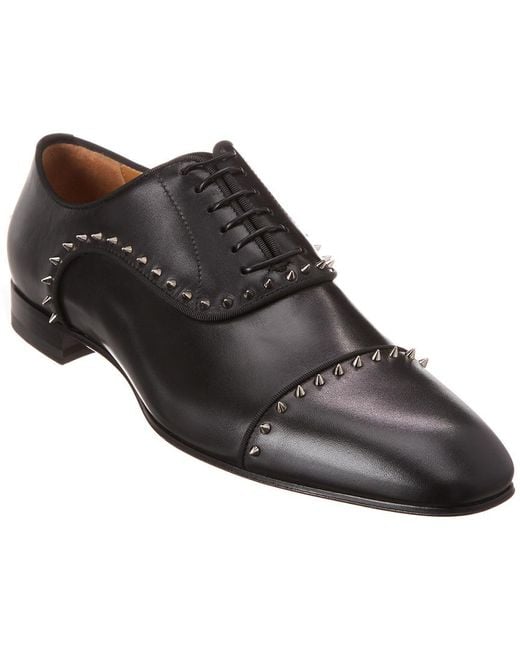 Christian Louboutin Eton Spike Leather Derby Shoes in Black for Men | Lyst  Canada