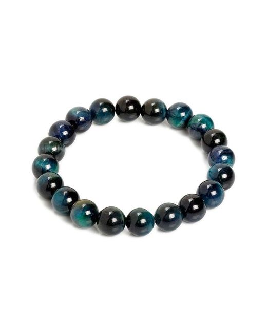 jean claude Black Jewelry Tiger Eye Bead Stretch Bracelet for men
