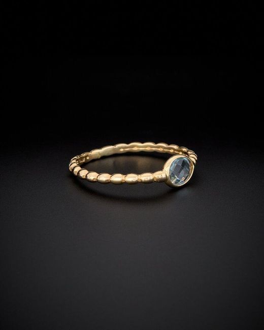 Italian Gold Black 14k Beaded Ring