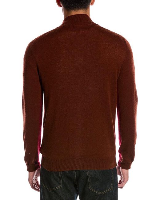 SCOTT & SCOTT LONDON Red Wool & Cashmere-blend 1/4-zip Mock Neck Sweater for men