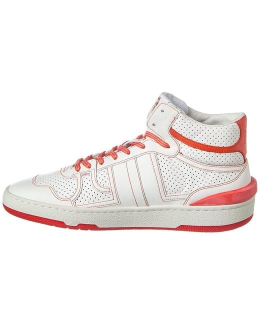 Lanvin White Clay Leather High-top Sneaker for men