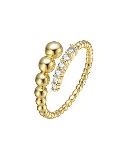 Genevive Jewelry Metallic 14k Over Silver Cz Love Ring