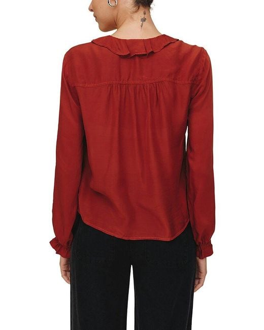 Bella Dahl Red Raglan Blouse