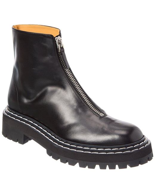 Proenza Schouler Black Chunky Leather Boot