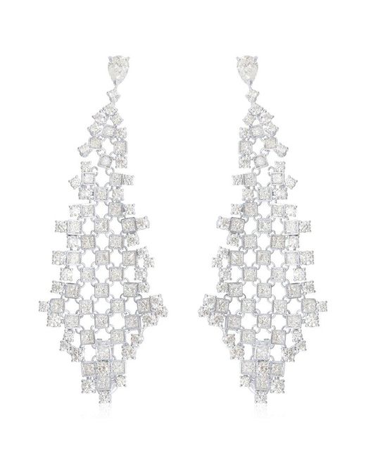 Diana M White Fine Jewelry 18k 11.60 Ct. Tw. Diamond Earrings