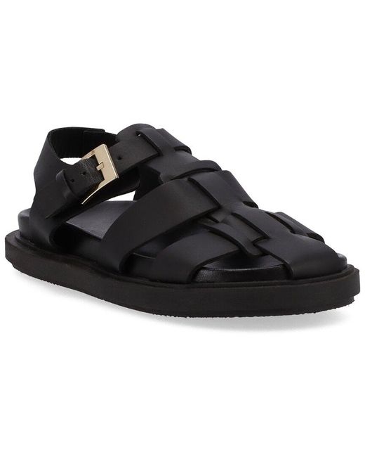Alohas Black Backbone Leather Sandal