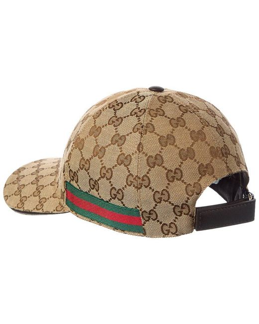 Gucci Natural Original Gg Web Canvas Baseball Hat