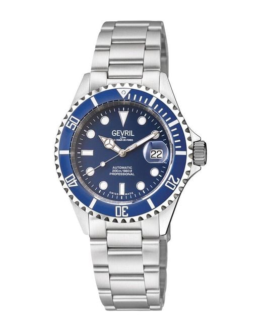 Gevril Blue Wall Street Watch for men