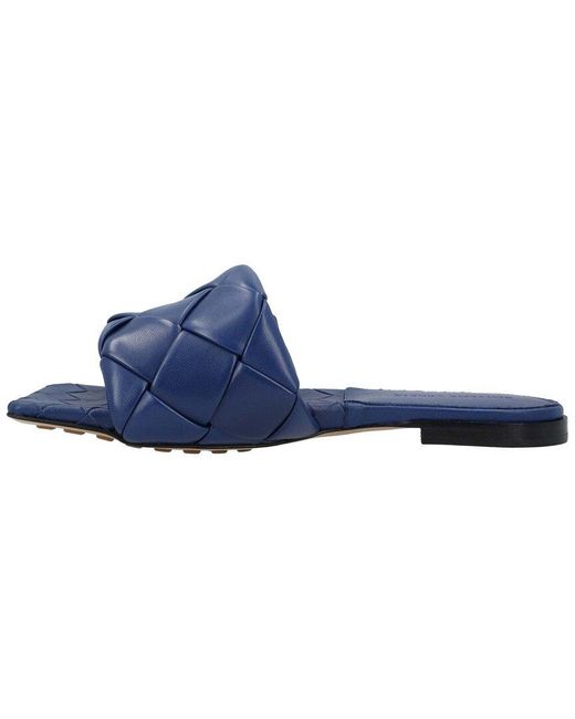 Bottega Veneta Blue Leather Lido Flat Sandal (Authentic Pre-Loved)