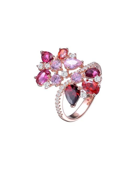 Genevive Jewelry Pink 18k Rose Gold Vermeil Ring