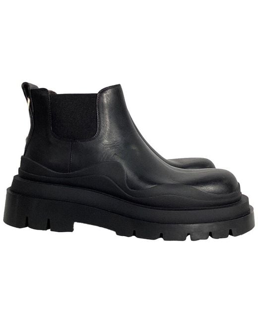 Bottega Veneta Black Leather Tire Ankle Chelsea Boot (authentic Pre-loved)