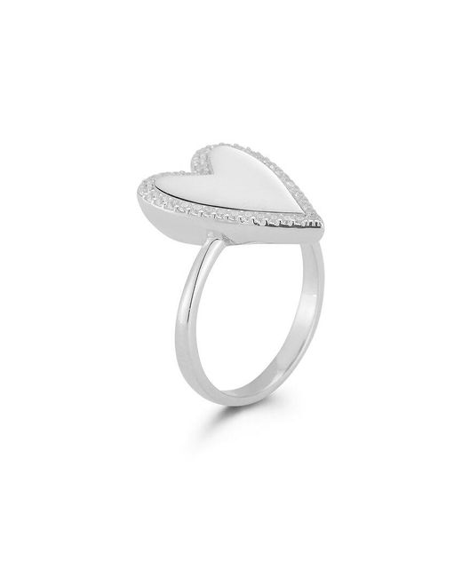 Glaze Jewelry White Silver Heart Ring