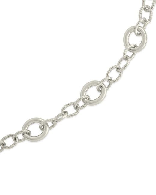 Sterling Forever Metallic Rhodium Plated Carter Round Statement Link Bracelet