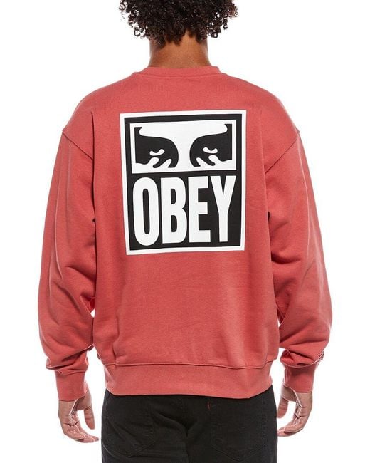 Obey Red Crewneck Sweatshirt for men