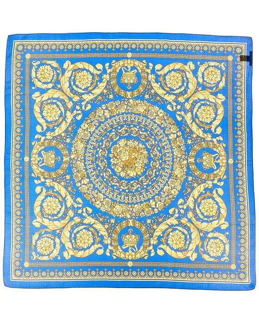 Versace Blue Silk Scarf