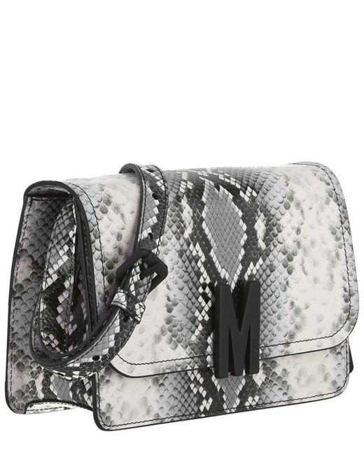 Moschino Gray Leather Shoulder Bag