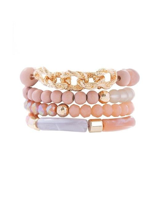 Saachi Pink Chain Link Stretch Bracelet