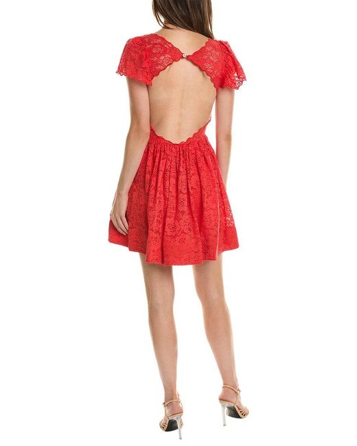 Caroline Constas Red Marguerite Mini Dress