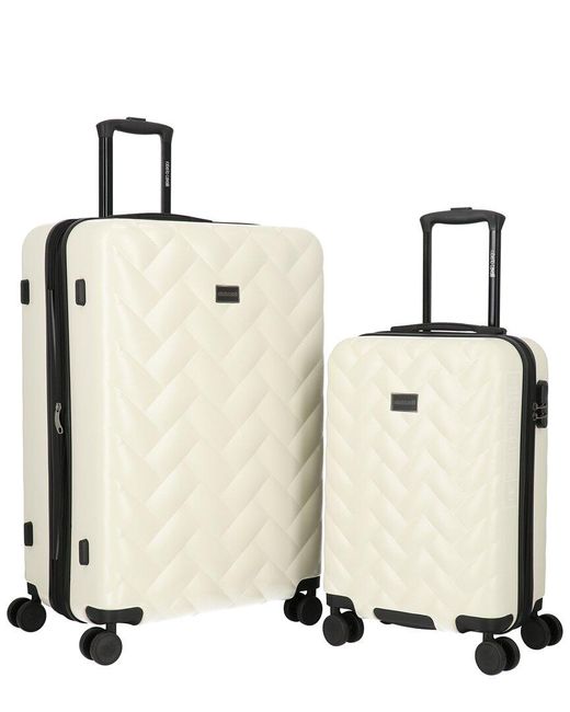 Roberto Cavalli Natural Molded Quilt Collection 2pc Expandable Luggage Set