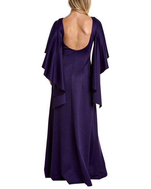 Black Halo Purple Lotus Gown