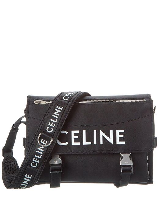 Céline Black Large Nylon Shoulder Bag