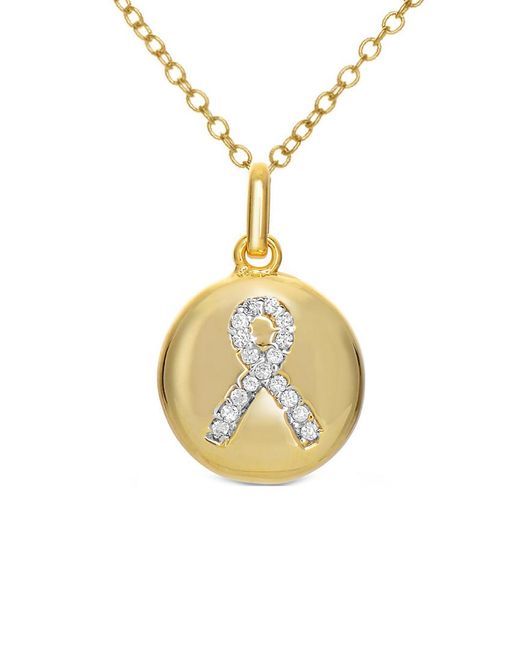 Genevive Jewelry Metallic 14k Over Silver Pendant