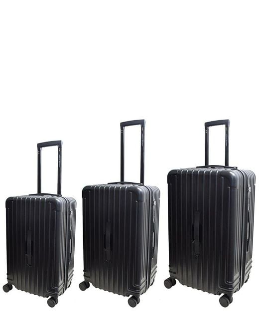Adrienne Vittadini Black The Jetsetter Collection 3pc Hardside Luggage Set